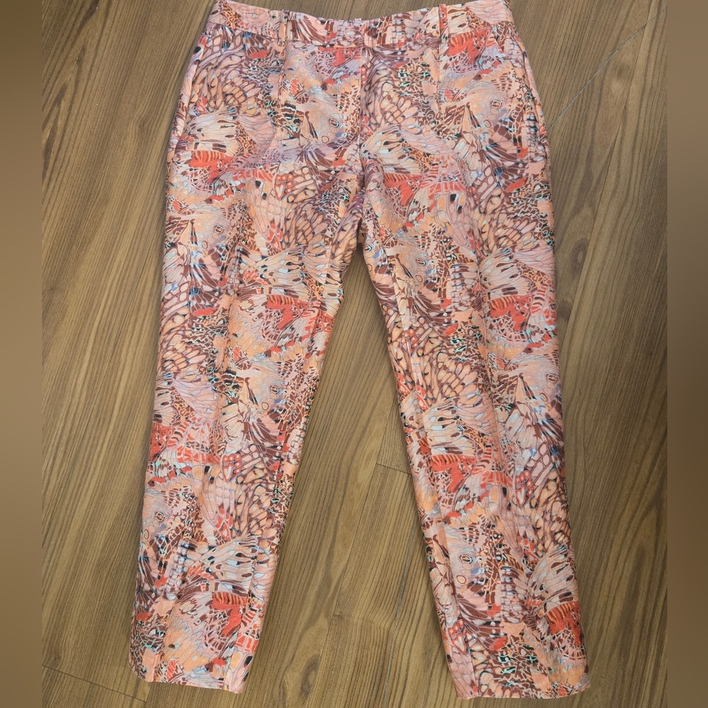 J. Crew Collection Cropped Butterfly Lemonade Pants - Picture 4 of 8